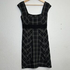 Anthropologie Moulinette Soeurs Women’s Size 4 Grey Plaid Mini Dress Preppy